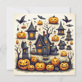 Spooky Happy halloween Collage Kort