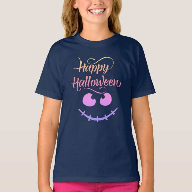 Spooky Happy halloween Costume för tjejer T-Shirt (Framsida)