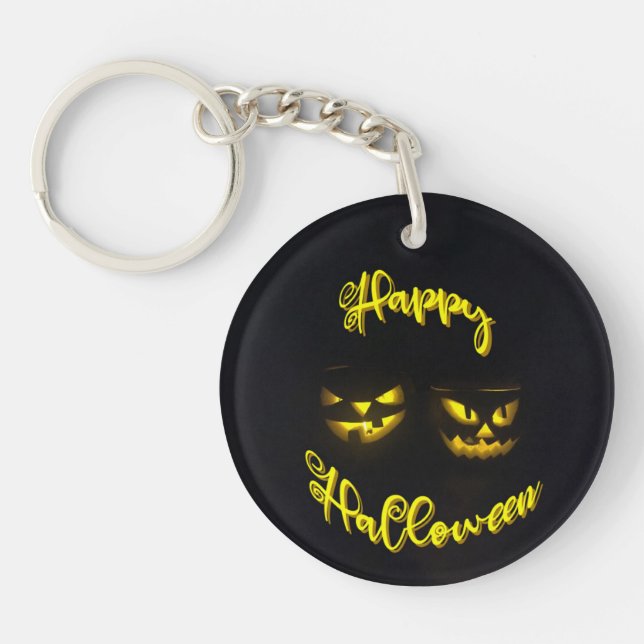 Spooky Happy halloween eerie gult pumpor (Framsidan)