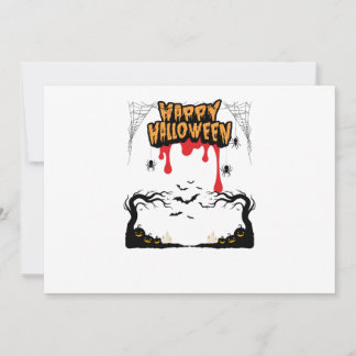 Spooky happy Halloween Forest – Dripping Font Inbjudningar