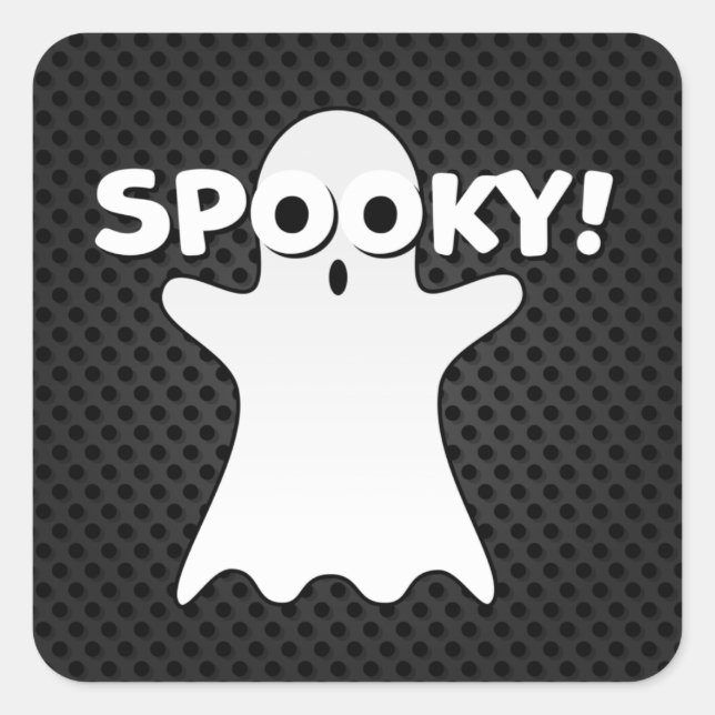 Spooky! Happy halloween. Fyrkantigt Klistermärke (Framsida)