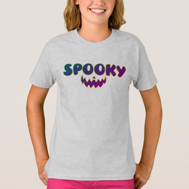 Spooky Happy halloween-kostym för flickor T-Shirt (Framsida)