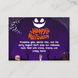 Spooky Happy halloween Party Art Visitkort