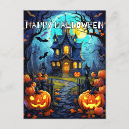 Spooky Happy halloween Pumpkins Vykort