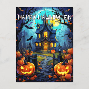 Spooky Happy halloween Pumpkins Vykort