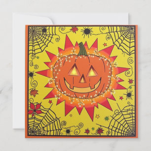 Spooky Happy halloween Sticker Inbjudningar