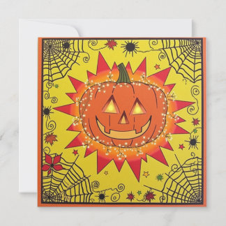 Spooky Happy halloween Sticker Inbjudningar