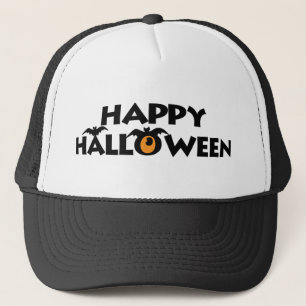 Spooky Happy halloween text med fladdermöss Trucke Keps