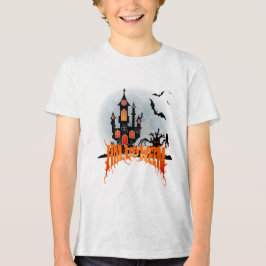 Spooky Haunted Castle Halloween Youth Bats Trick  T Shirt