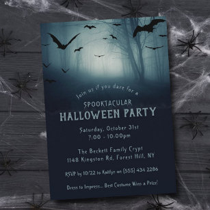 Spooky Haunted Forest Halloween fest Inbjudningar