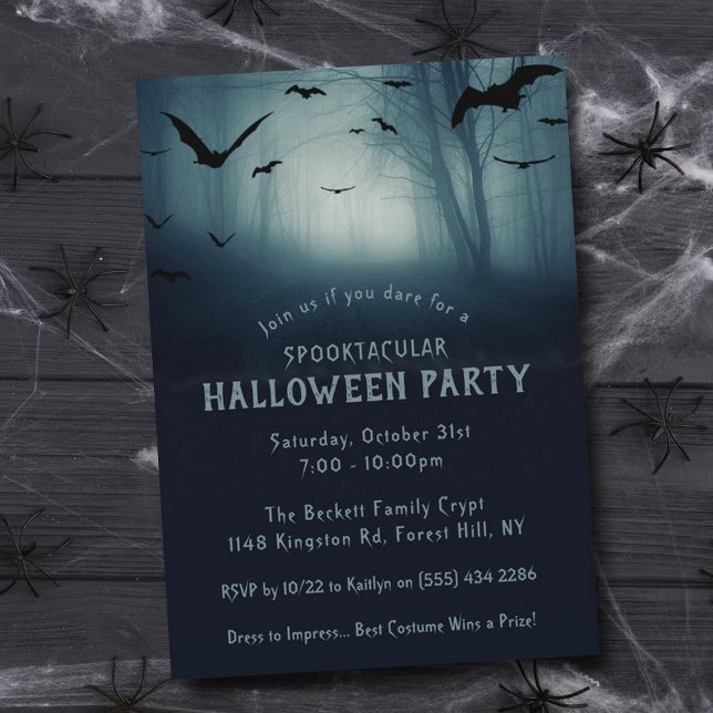Spooky Haunted Forest Halloween fest Inbjudningar (Skapare uppladdad)