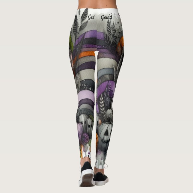 Spooky Haunted Forest Halloween Leggings (Baksida)