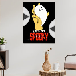 Spooky Haunted Ghost Hand Halloween Poster