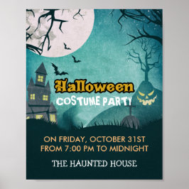 Spooky Haunted House Costume Night Himlar Hallowee Poster