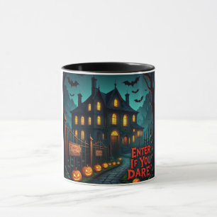 Spooky Haunted House & Fladdermus Halloween Mugg