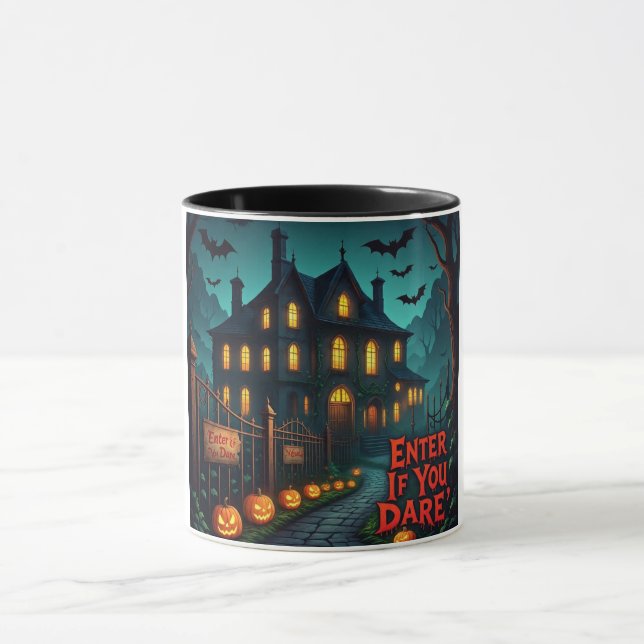Spooky Haunted House & Fladdermus Halloween Mugg (Center)