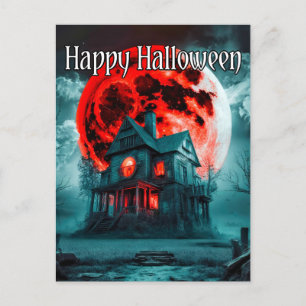 Spooky Haunted House & Full Moon Vykort