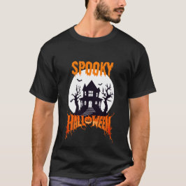 Spooky Haunted House Halloween Art T Shirt