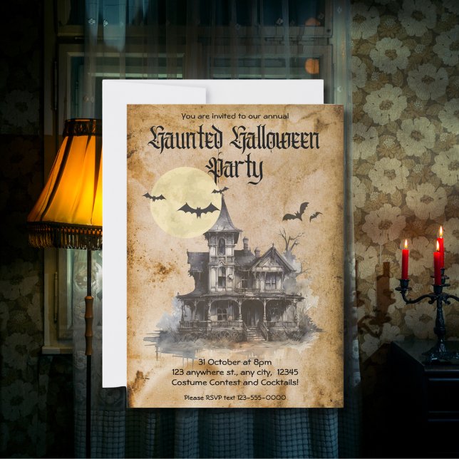 Spooky Haunted House Halloween Costume Party Inbjudningar (Skapare uppladdad)