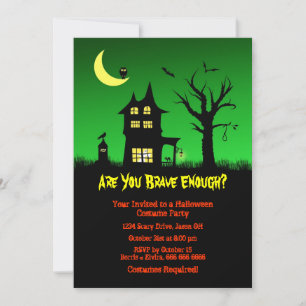 Spooky Haunted House Halloween fest Inbjudningar