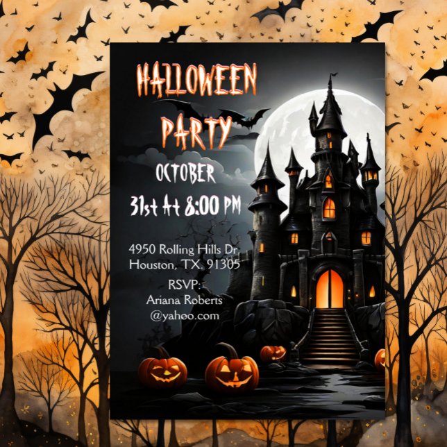 Spooky Haunted House Halloween fest Inbjudningar (Skapare uppladdad)