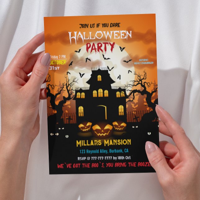 Spooky Haunted House Halloween fest Inbjudningar (Skapare uppladdad)