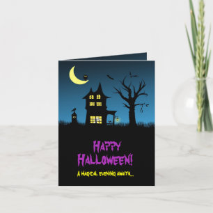 Spooky Haunted House Halloween Kort