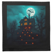 Spooky Haunted House Halloween Napkin