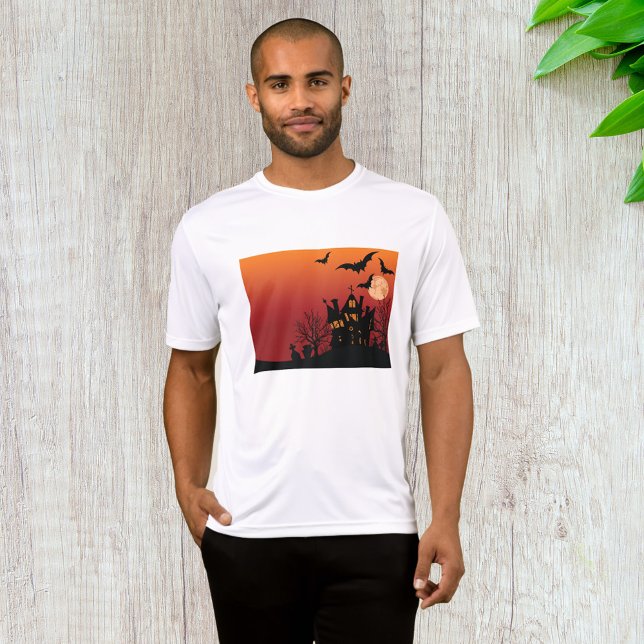 Spooky Haunted House Halloween Natt T Shirt (Skapare uppladdad)