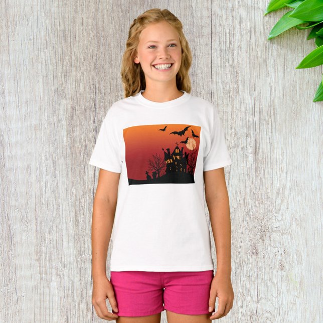 Spooky Haunted House Halloween Natt T Shirt (Skapare uppladdad)