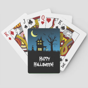 Spooky Haunted House Halloween Spelkort