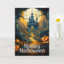 Spooky Haunted House - Happy halloween Kort