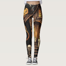 Spooky Haunted House Leggings 🕷️ 🎃