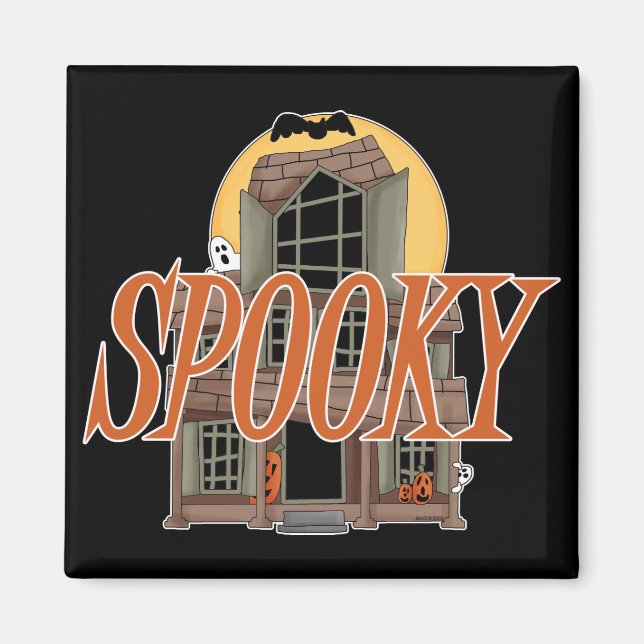 Spooky Haunted House Magnet (Framsidan)
