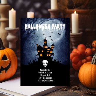 Spooky Haunted House med Blue Ghost Tilläggskort