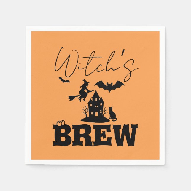 Spooky Haunted House & Witch Silhouette | Pappersservett (Framsidan)