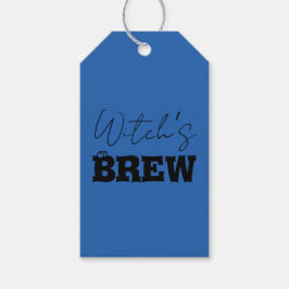 Spooky Haunted House & Witch Silhouette | Presentetikett