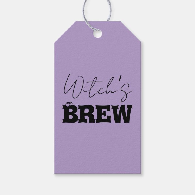 Spooky Haunted House & Witch Silhouette | Presentetikett (Framsidan)