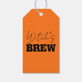 Spooky Haunted House & Witch Silhouette | Presentetikett