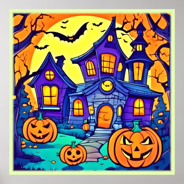 Spooky Haunted Mansion Art Poster (Framsidan)