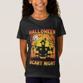Spooky Haunted Pumpkin Halloween Graphic T Shirt