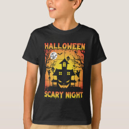 Spooky Haunted Pumpkin Halloween Graphic T Shirt