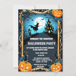 Spooky Haunted Witch House Halloween fest Inbjudningar