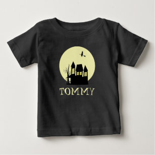 Spooky Hauny House med Flies Witch T Shirt