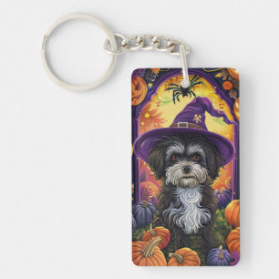 Spooky Havanese Hund Halloween Witch and Pumpkin