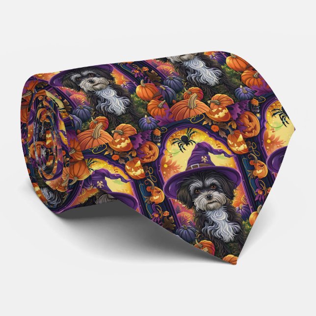 Spooky Havanese Hund Halloween Witch and Pumpkin Slips (Rullad)