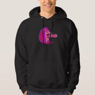 Spooky Hedgehog Vaporwave Creepy Animal Chainsåg H Hoodie