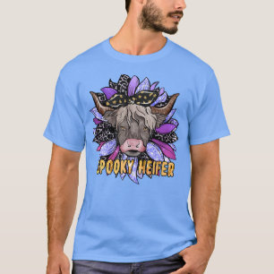 Spooky Heifer Halloween Solros Cow Farm Halldue T Shirt
