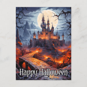Spooky hemlig avverkning under full måne vykort