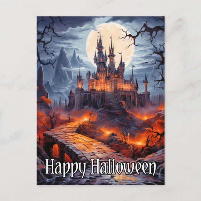 Spooky hemlig avverkning under full måne vykort (Framsida)